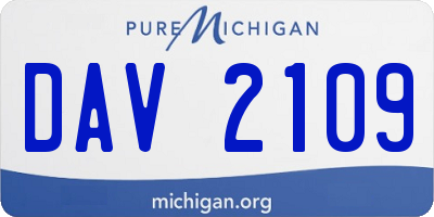 MI license plate DAV2109