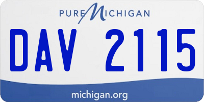 MI license plate DAV2115