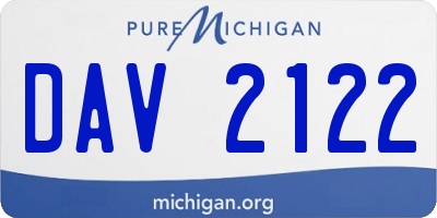MI license plate DAV2122