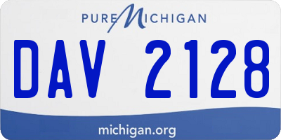 MI license plate DAV2128