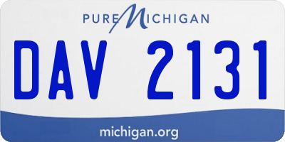 MI license plate DAV2131