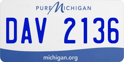 MI license plate DAV2136