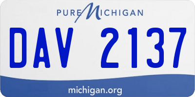 MI license plate DAV2137
