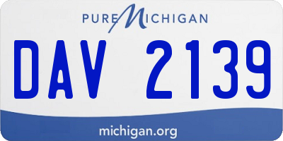 MI license plate DAV2139