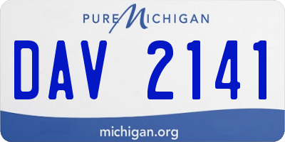MI license plate DAV2141