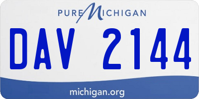 MI license plate DAV2144