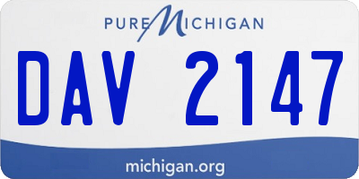 MI license plate DAV2147