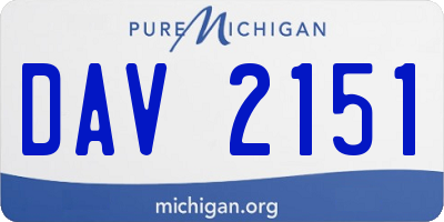 MI license plate DAV2151