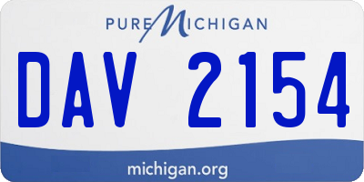 MI license plate DAV2154