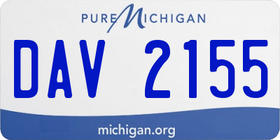 MI license plate DAV2155