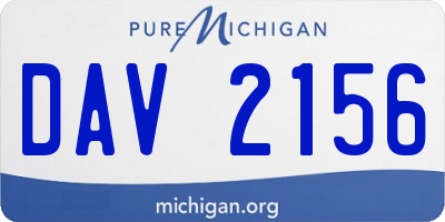 MI license plate DAV2156