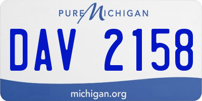 MI license plate DAV2158