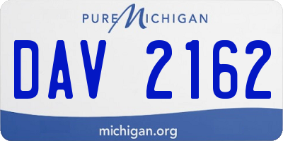MI license plate DAV2162