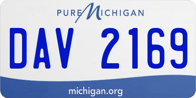 MI license plate DAV2169