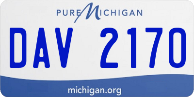 MI license plate DAV2170