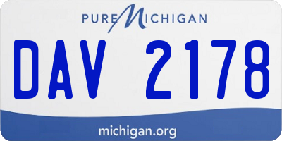 MI license plate DAV2178