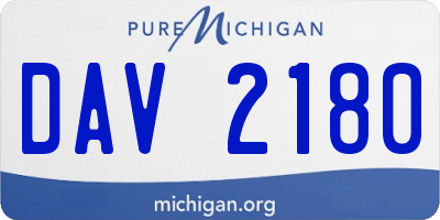 MI license plate DAV2180