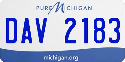 MI license plate DAV2183