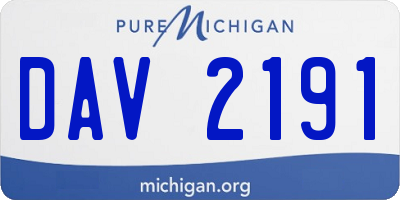 MI license plate DAV2191