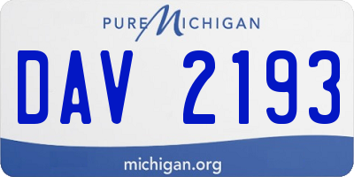 MI license plate DAV2193