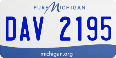 MI license plate DAV2195
