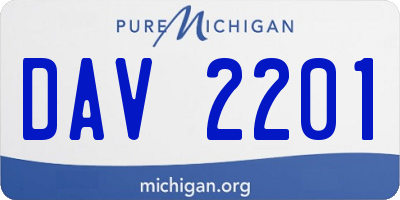 MI license plate DAV2201