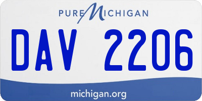 MI license plate DAV2206