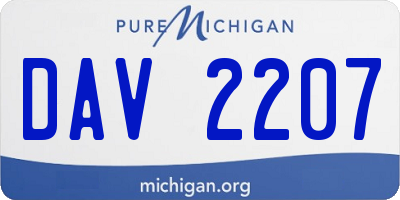 MI license plate DAV2207