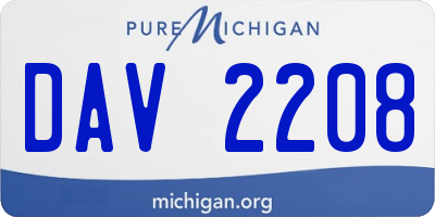 MI license plate DAV2208