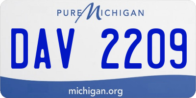 MI license plate DAV2209