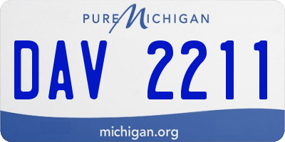 MI license plate DAV2211