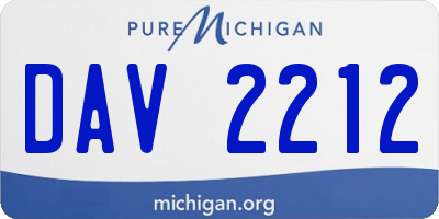 MI license plate DAV2212