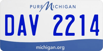MI license plate DAV2214