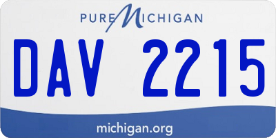 MI license plate DAV2215