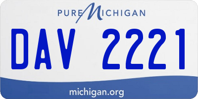 MI license plate DAV2221