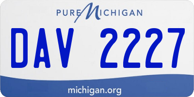 MI license plate DAV2227