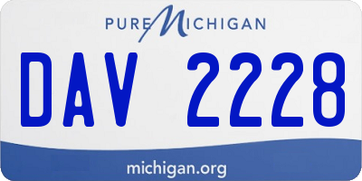 MI license plate DAV2228