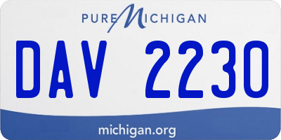 MI license plate DAV2230