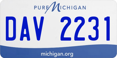 MI license plate DAV2231