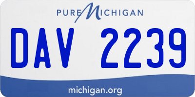 MI license plate DAV2239