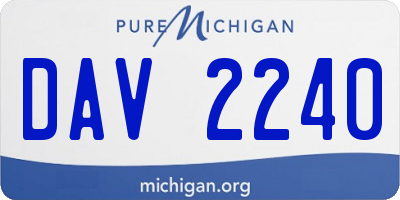 MI license plate DAV2240