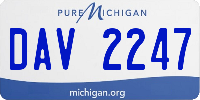 MI license plate DAV2247