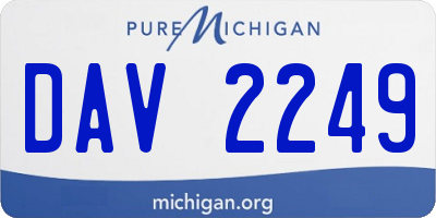 MI license plate DAV2249