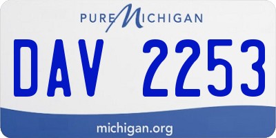 MI license plate DAV2253