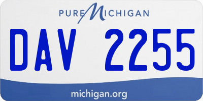 MI license plate DAV2255