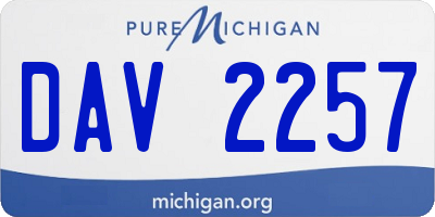 MI license plate DAV2257