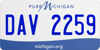 MI license plate DAV2259