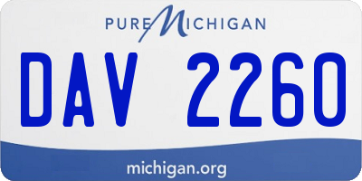 MI license plate DAV2260