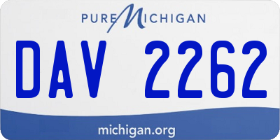 MI license plate DAV2262