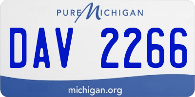 MI license plate DAV2266